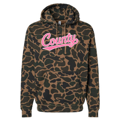 Pink and White - Heavyweight Hooded Sweatshirt Thumbnail