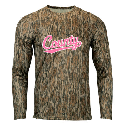 Pink and White - Men's Oxford Performance Camo Print Long Sleeve T-Shirt Thumbnail