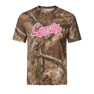 Pink and White - Unisex Realtree® Poly Performance T-Shirt Thumbnail